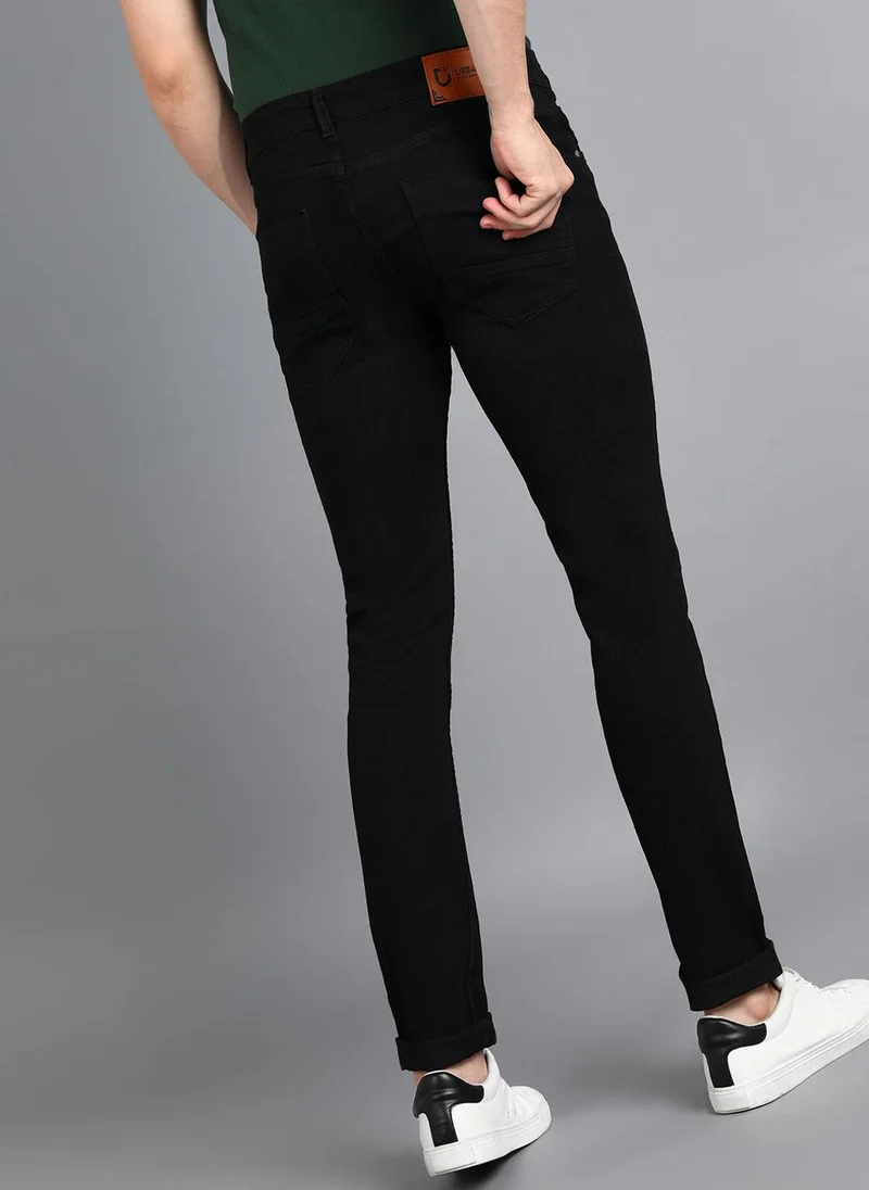 Urbano Fashion  Urbano Fashion Men's Black Slim Fit Washed Jeans Stretchable for Men | Best Price UAE